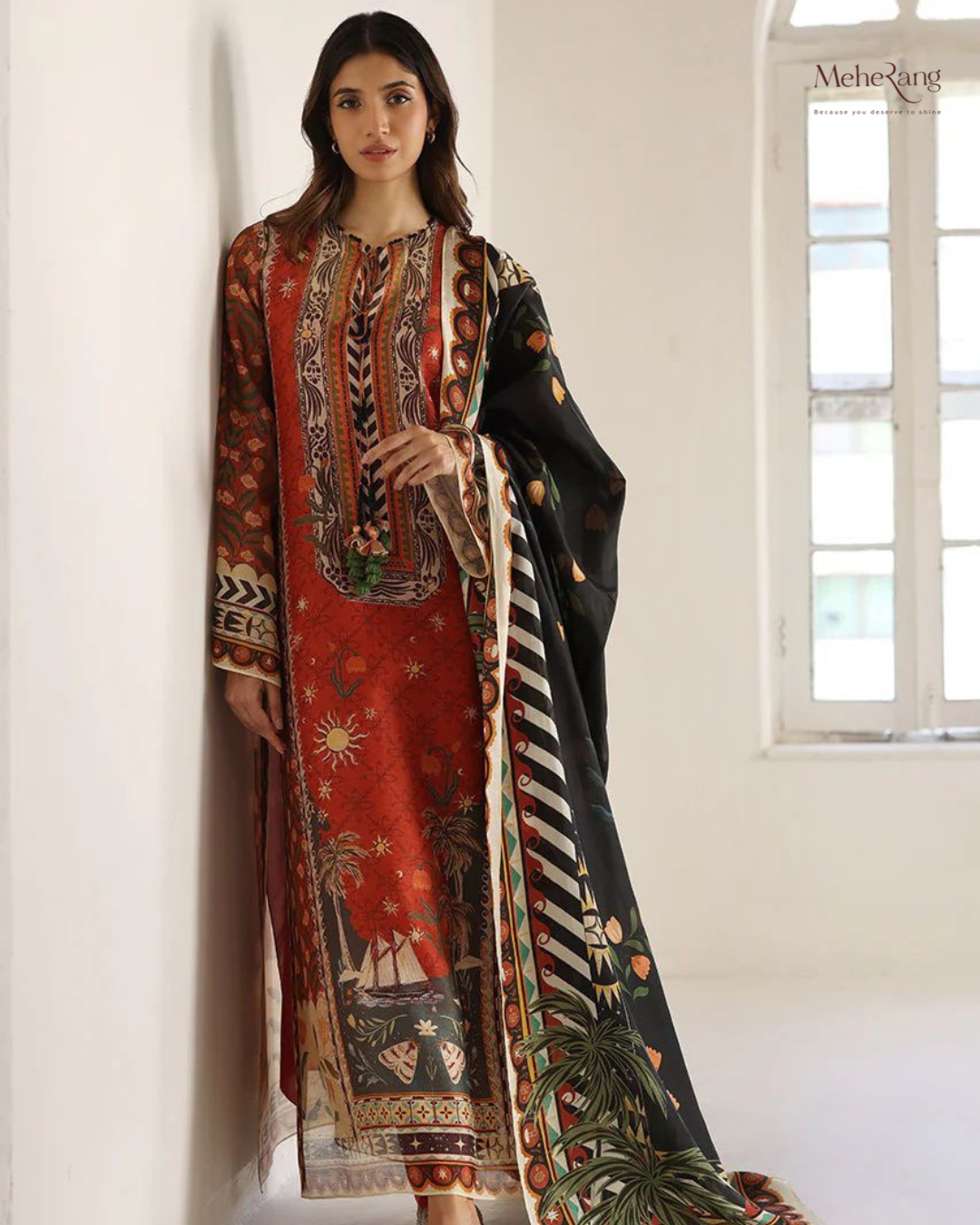 Qala - 3 piece suit (Red)