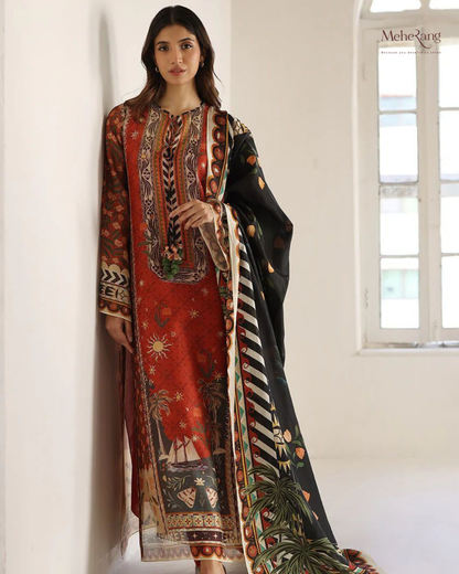 Qala - 3 piece suit (Red)