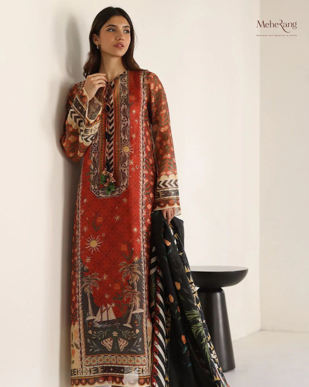 Qala - 3 piece suit (Red)