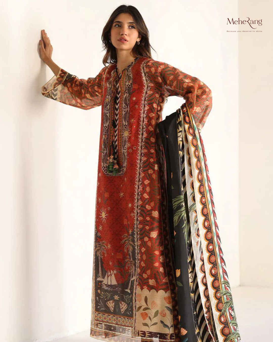Qala - 3 piece suit (Red)